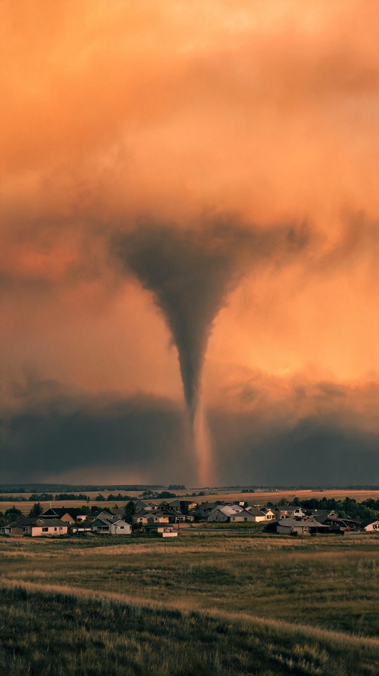 Orange Watch Dramatic Tornado - 4K Wallpaper