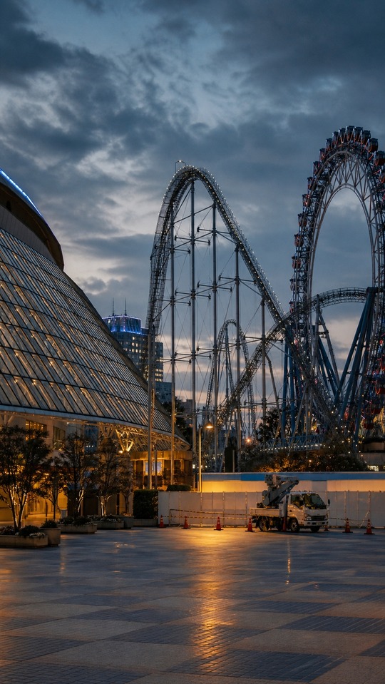 Tokyo Dome City - Arrière-plan 4K Haute Qualité