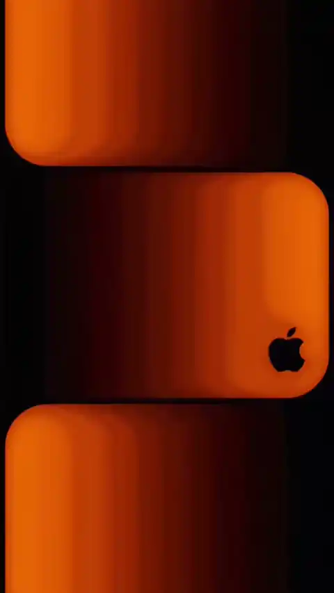 Apple Logo Orange 3D Minimalist - Live Wallpaper