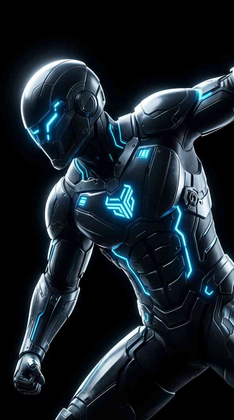Cyberpunk Mech Armor - 4K Phone Background