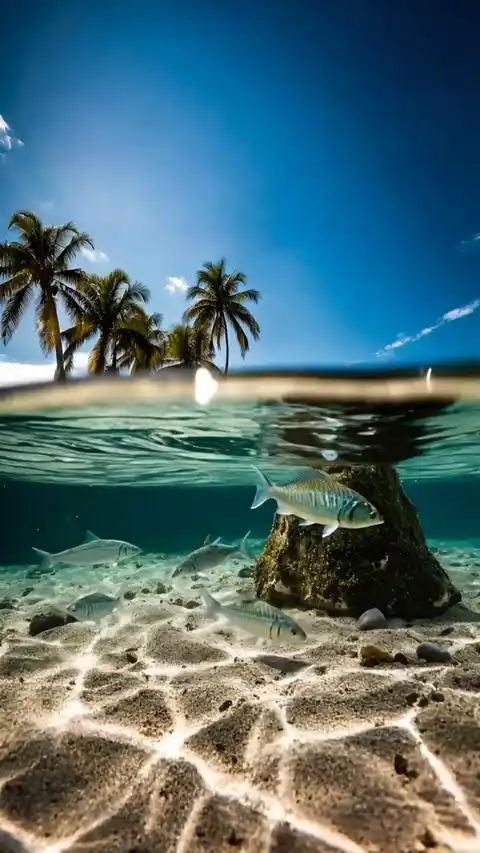 Tropische Insel Unterwasser - Animiertes Hintergrundbild