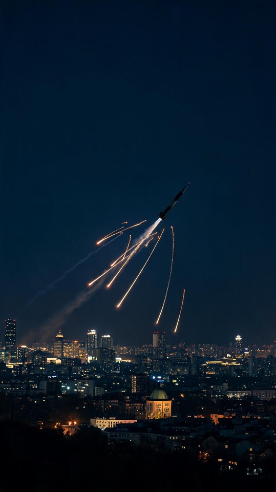 Rakete 火箭與城市天際線 - 4K桌布