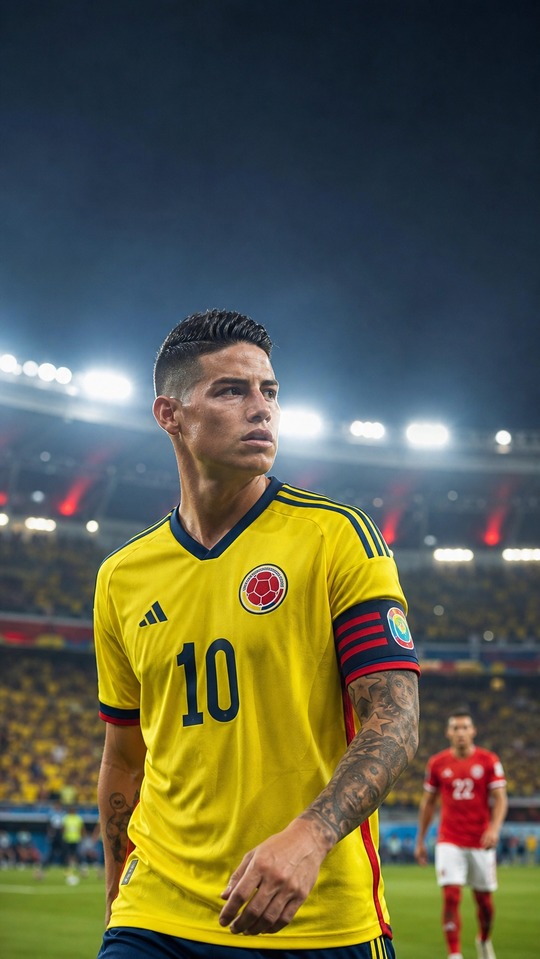 Selección de fútbol de colombia James Rodríguez - 4K Phone Background