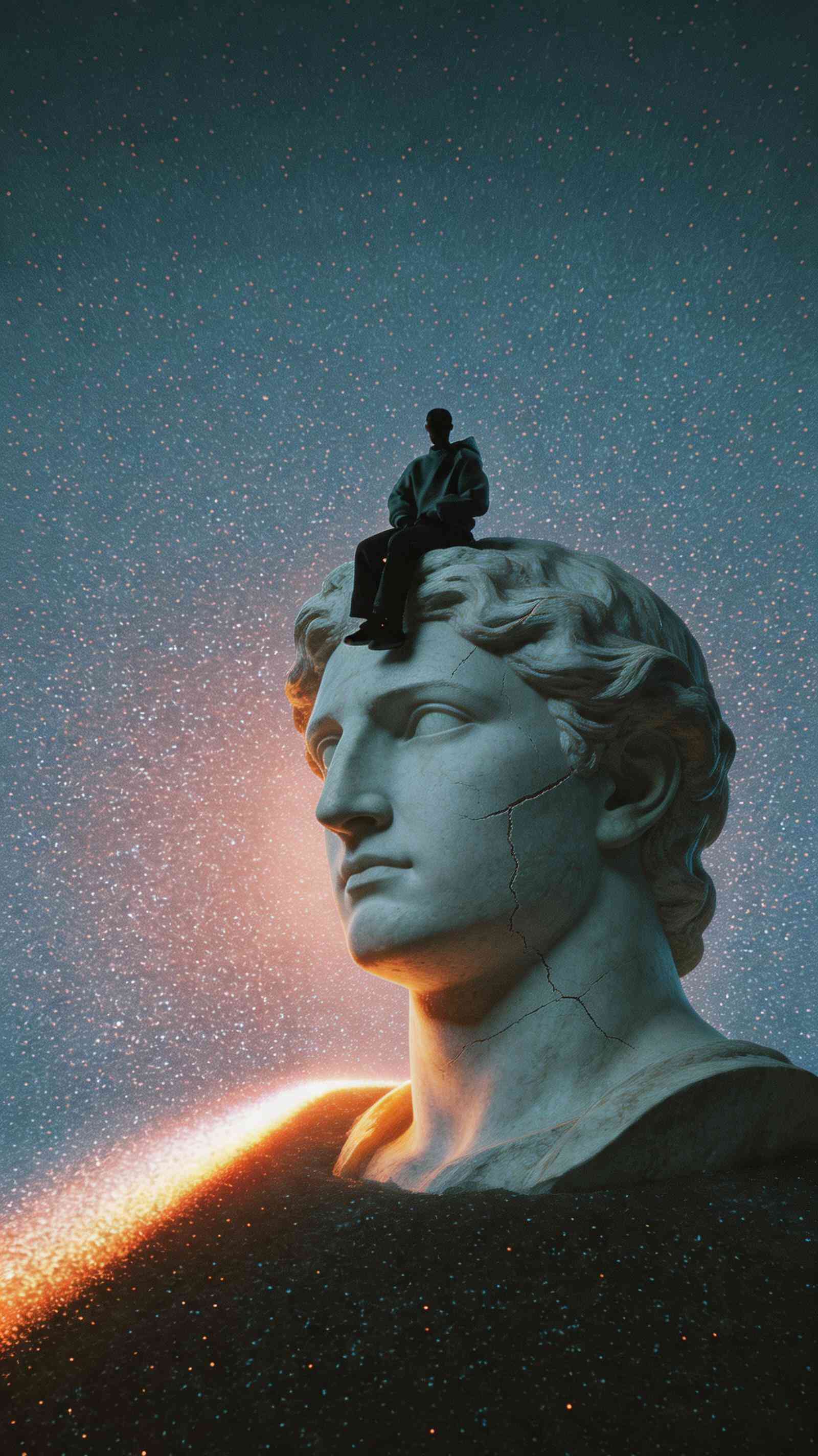 Greek Statue Cosmic Surrealism - 4K Wallpaper