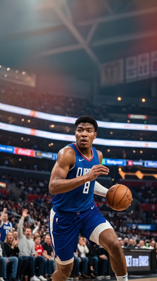 Rui Hachimura Clippers Action - 4K Phone Wallpaper