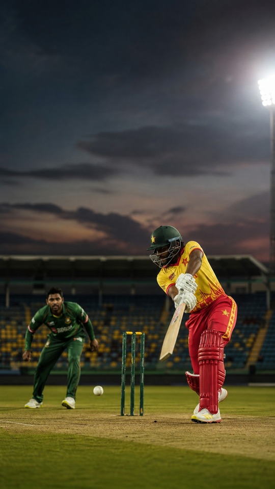 Simbabwe vs. Bangladesch Action - 4K Wallpaper