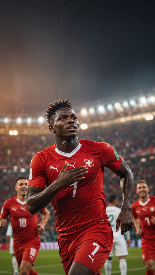 Breel Embolo Switzerland Celebration - 4K Phone Background