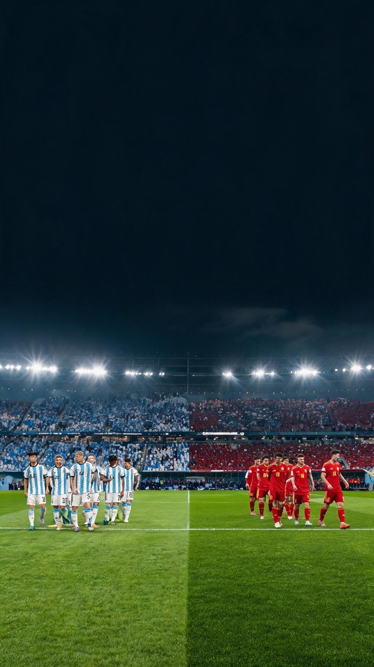 Arg vs Spain Showdown - 4K Football Background