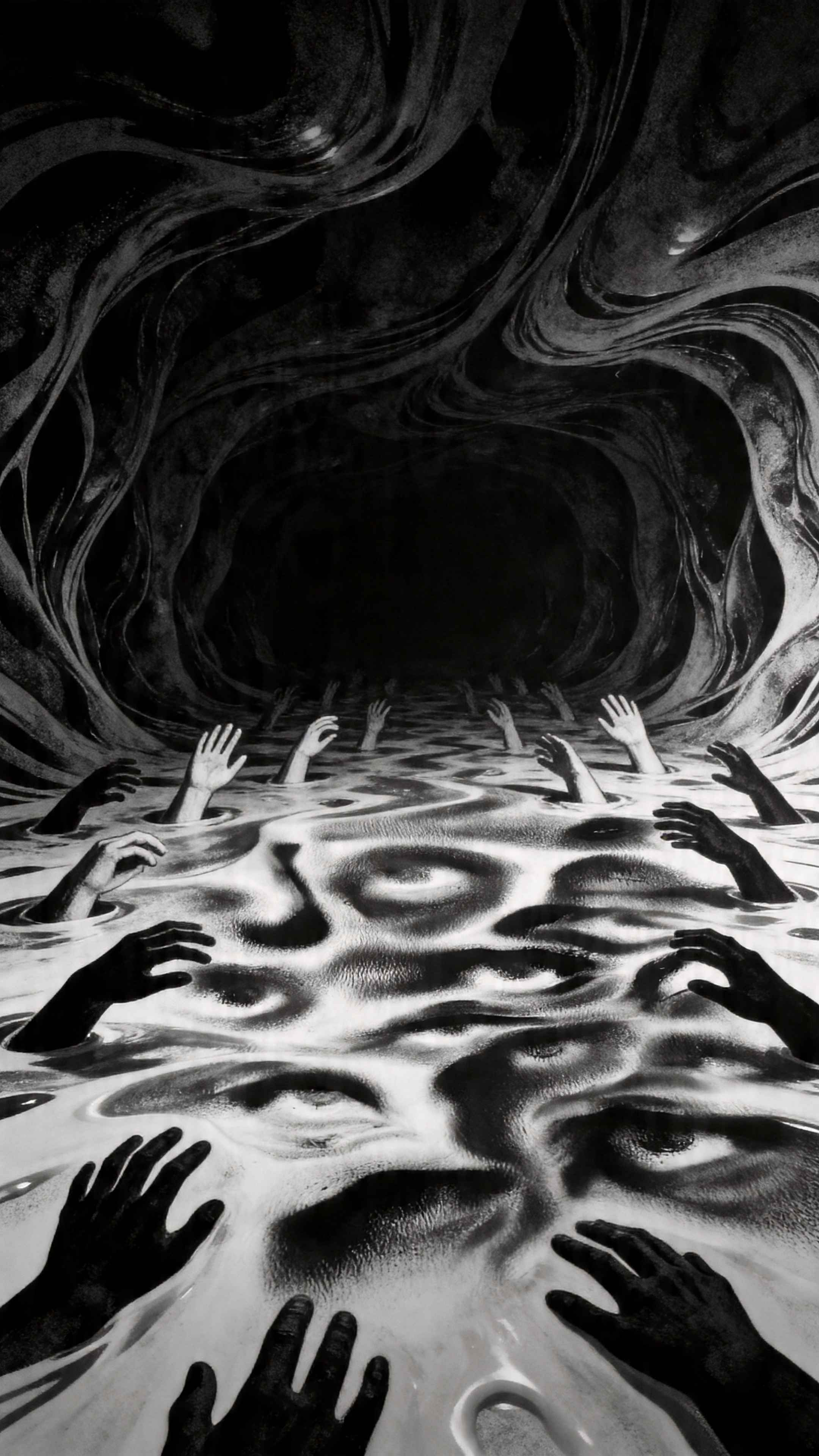 Dark Surreal Ink Abyss - 4K Wallpaper