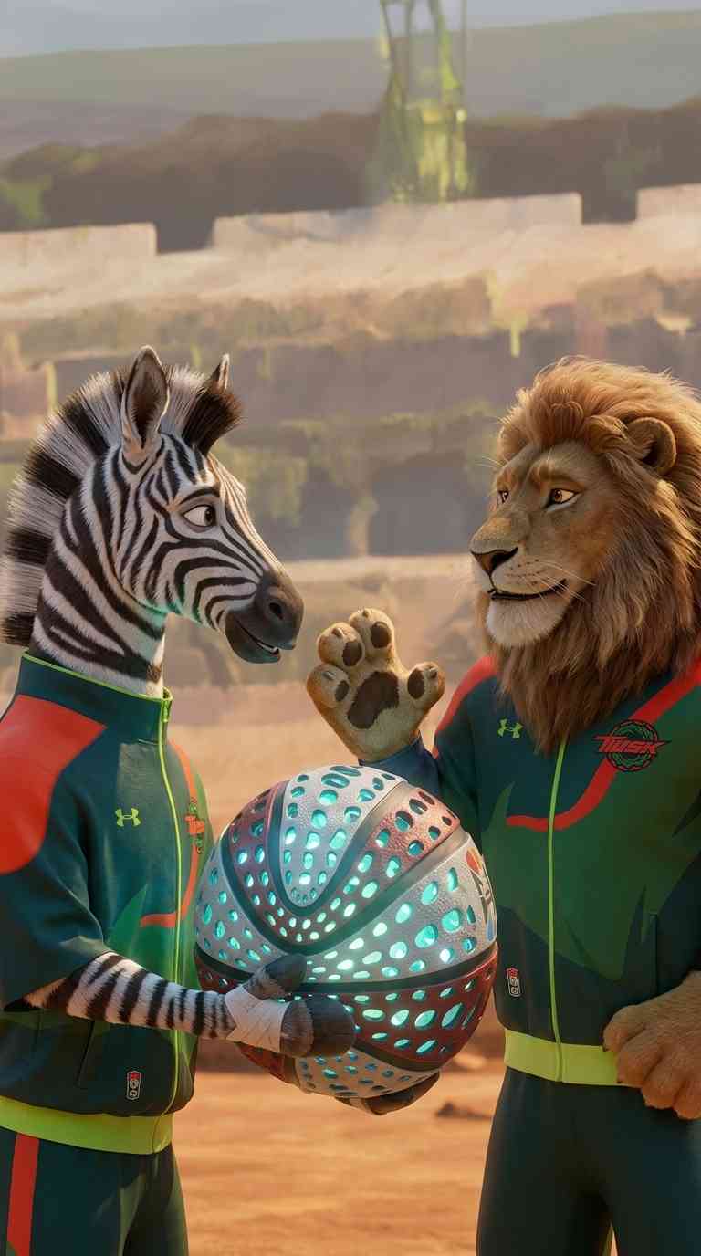 Lion & Zebra Sports Training - 4K Wallpaper