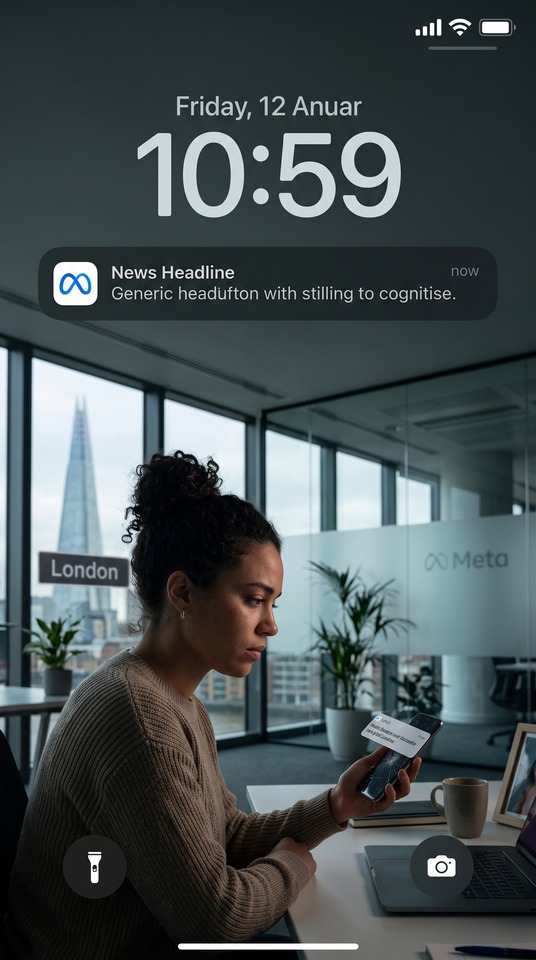 AI Workplace Drama - Meta London Office 4K Wallpaper