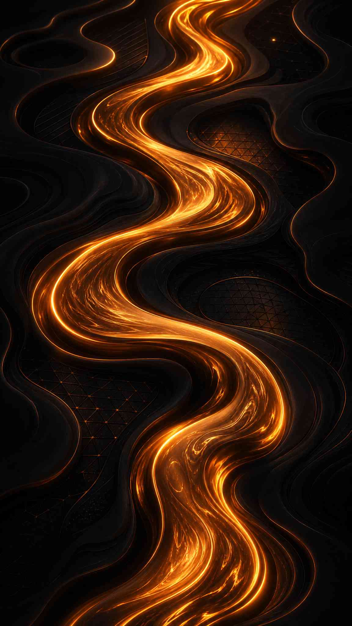 Abstract Liquid Gold Flow - 4K Wallpaper