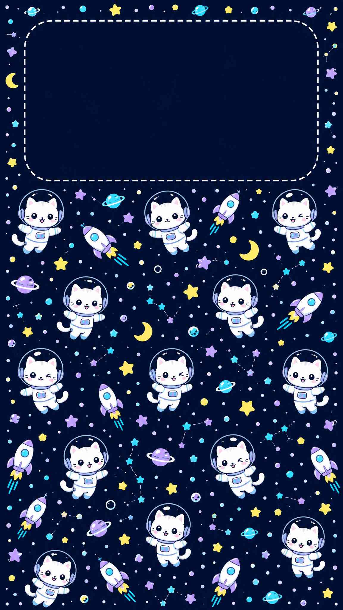 Cute Astronaut Cat Space Pattern - 4K Wallpaper