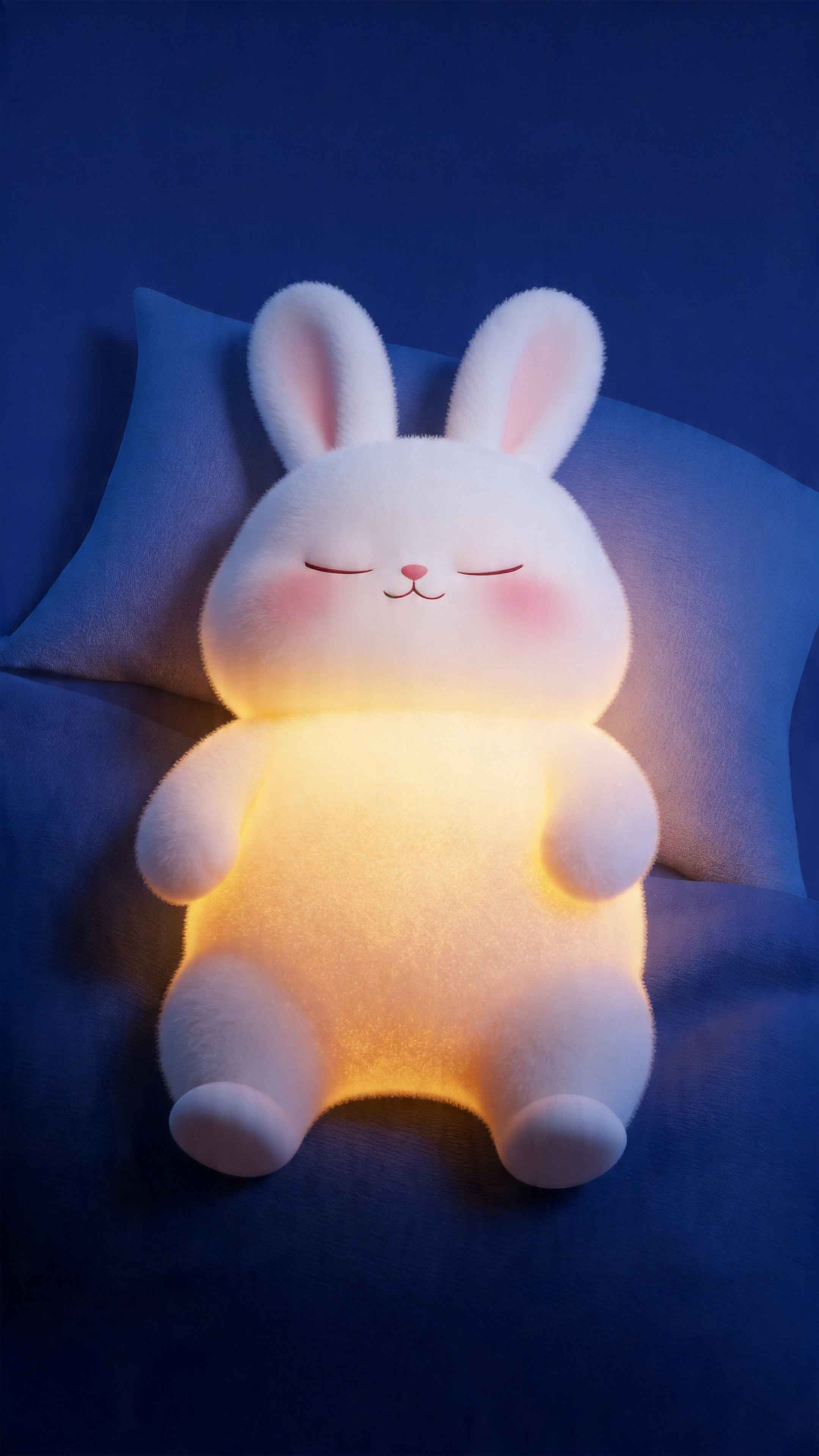 Glowing Cute Rabbit Plush - 4K Wallpaper