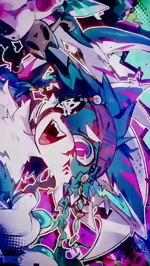 Edgy Anime Punk Wolf Glitch - 4K Live Wallpaper