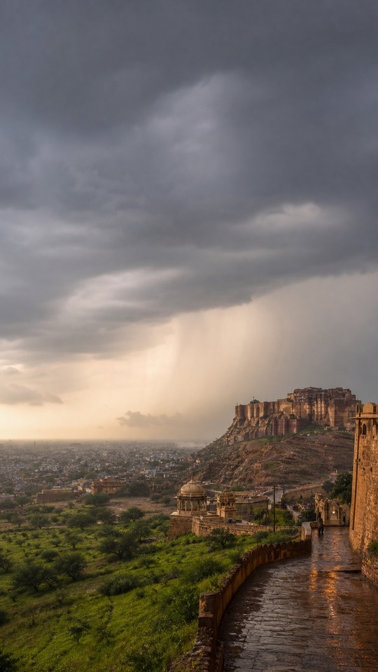 Rajasthan Monsoon at Mehrangarh Fort - 4K Wallpaper