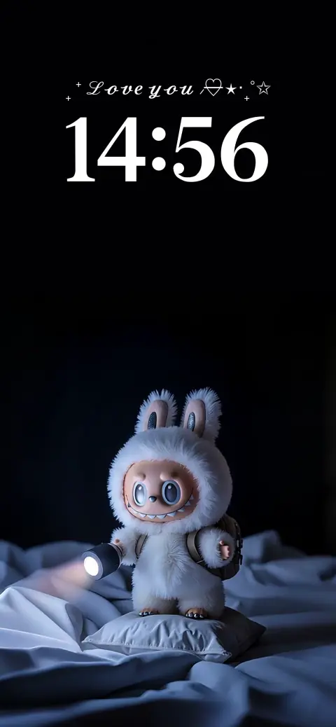 Labubu White Bunny Flashlight - 4K Wallpapers