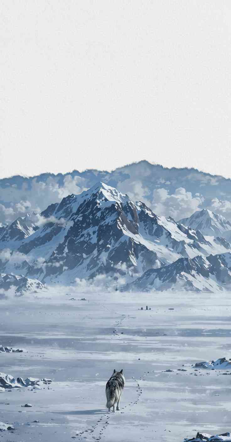 설산의 늑대 - 4K 배경화면 고화질