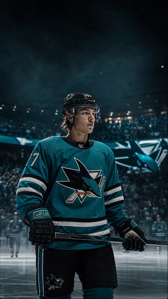 NHL 27 Macklin Celebrini Sharks - 4K Hockey Wallpaper