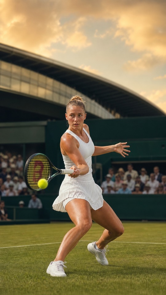Marta Kostyuk Wimbledon Action - 4K Wallpaper