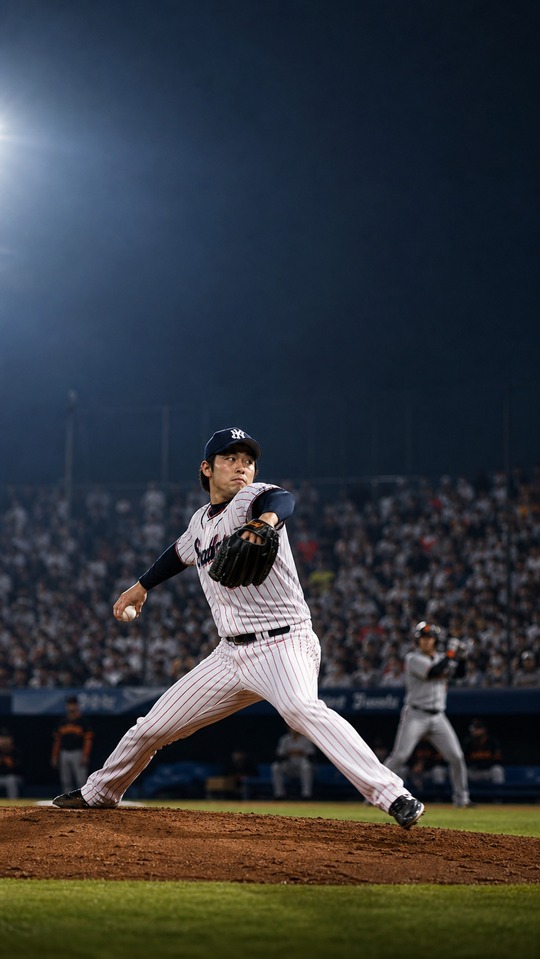 Yakult vs Giants Baseball Pitcher - 4K Wallpaper