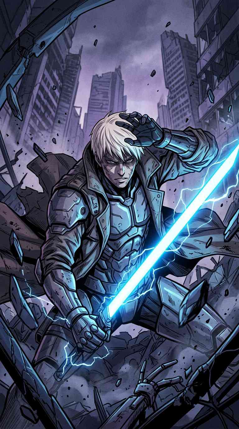 Cyborg Hero Energy Blade - 4K Wallpaper