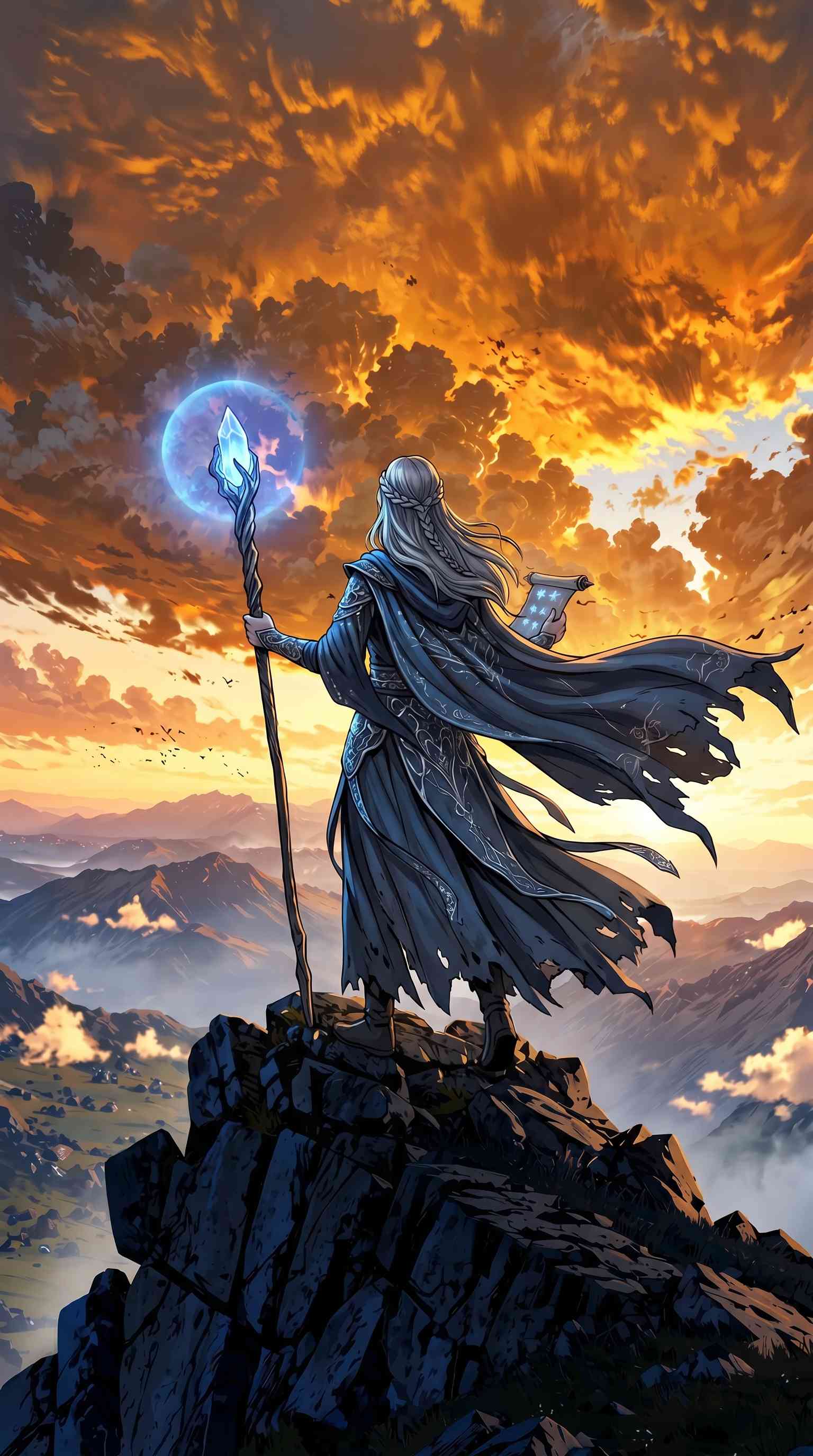 Fantasy Mage Mountain Peak - 4K Wallpaper