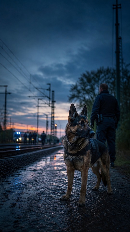 Perro Policía Pastor Alemán - Fondo 4K