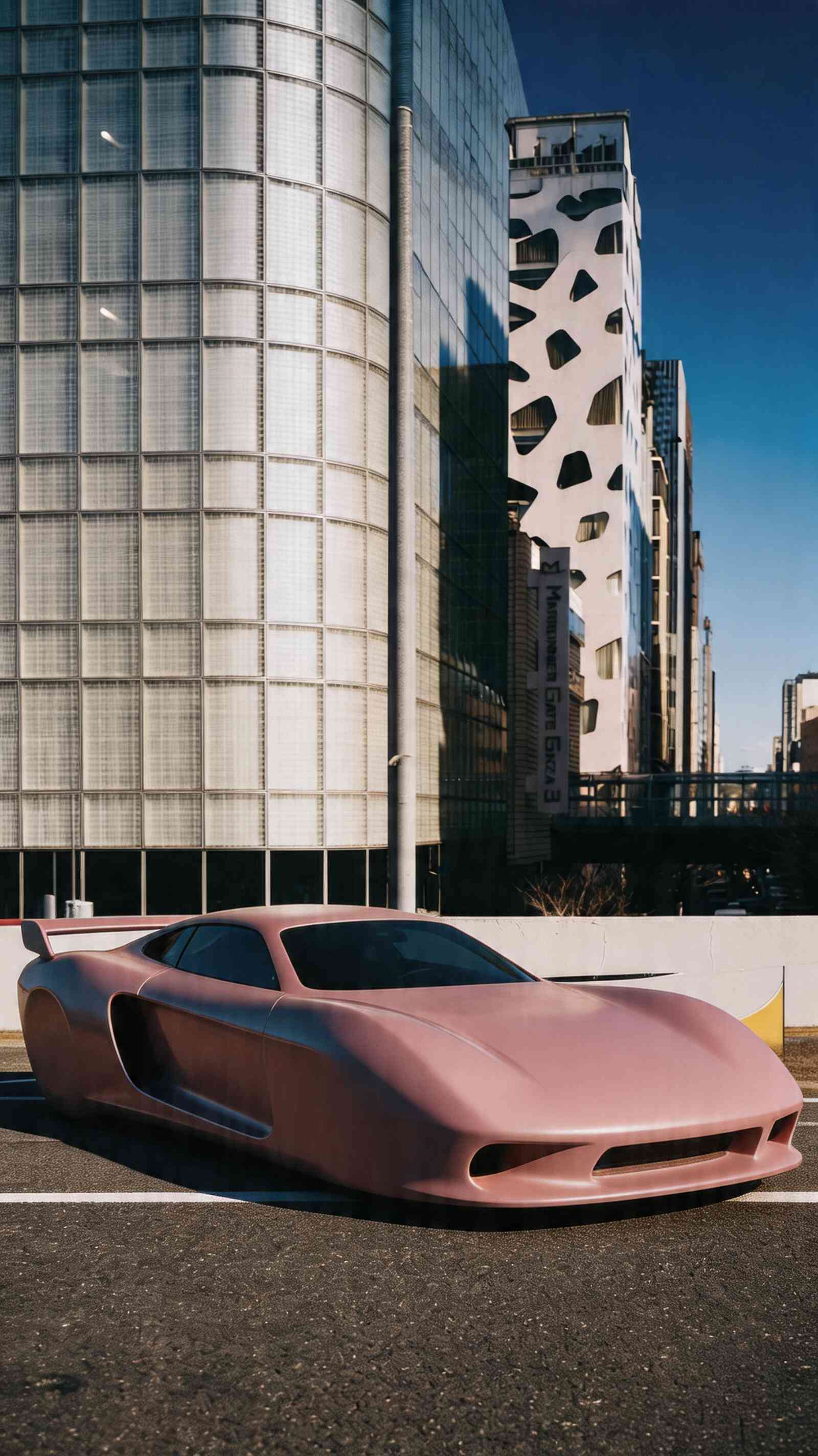 Futuristic Pink Supercar Ginza - 4K Phone Background