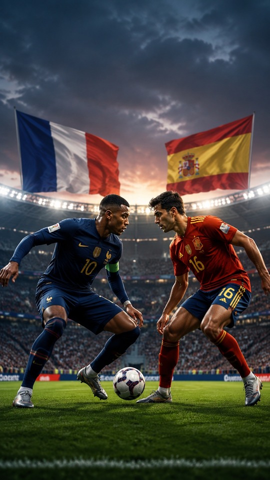 france spain Fußball Match - 4K Hintergrundbild