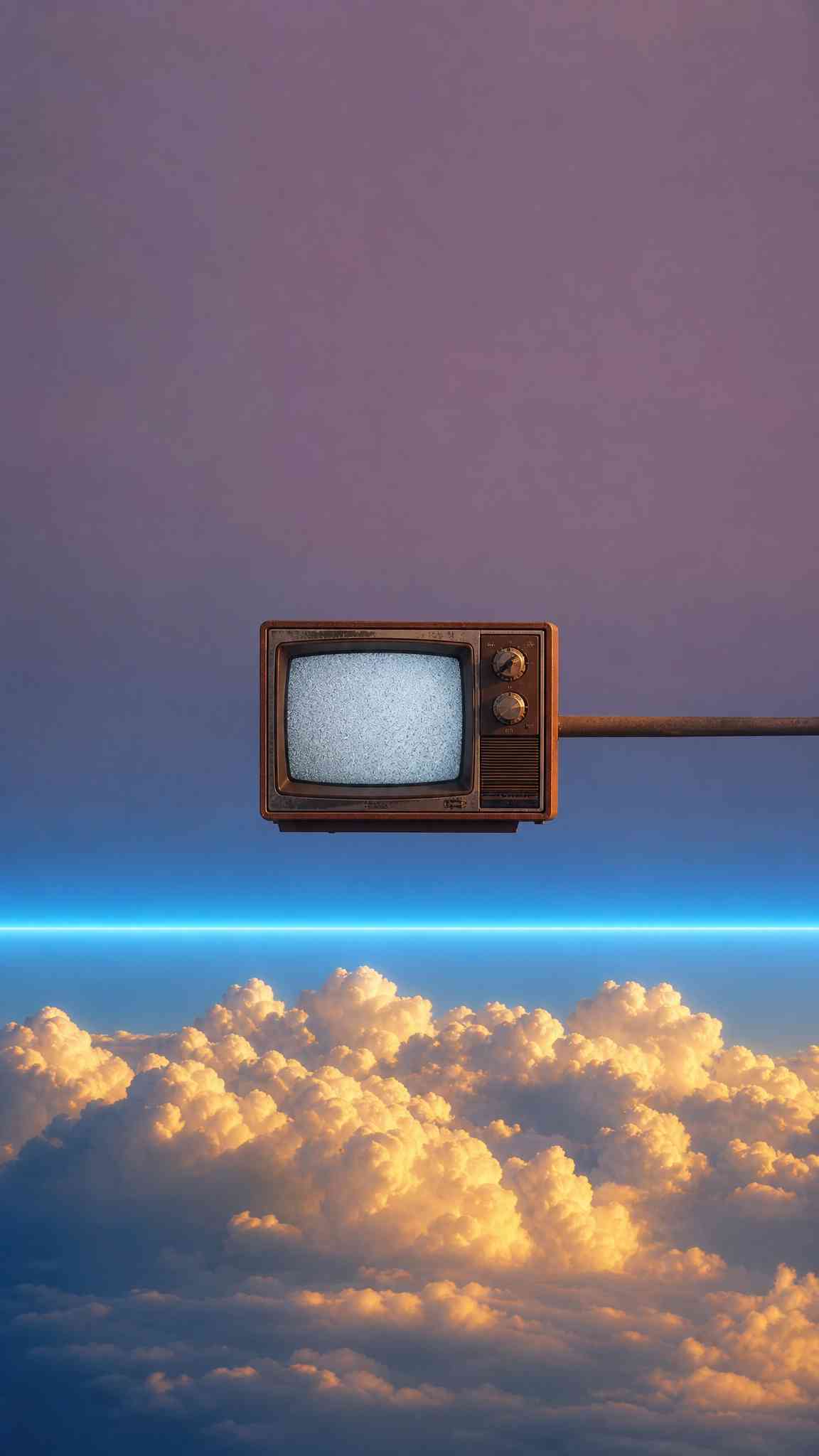 Vintage TV Surrealism - 4K Phone Background
