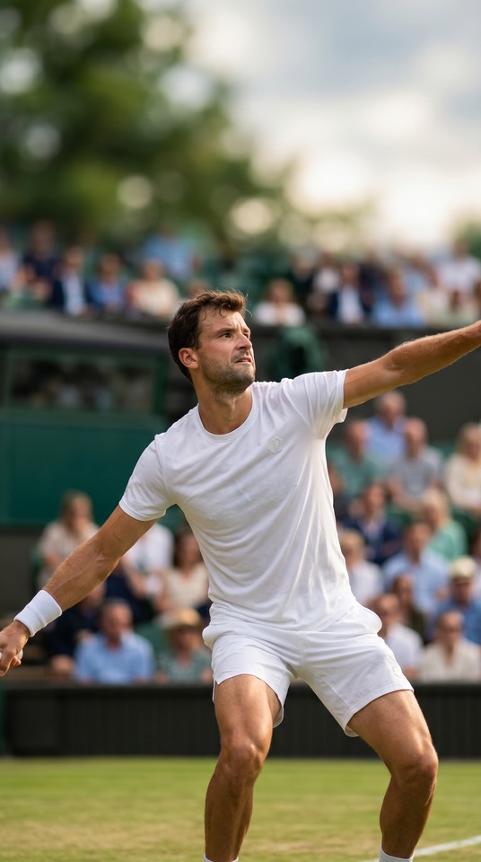 Grigor Dimitrov Wimbledon Action - 4K Wallpaper