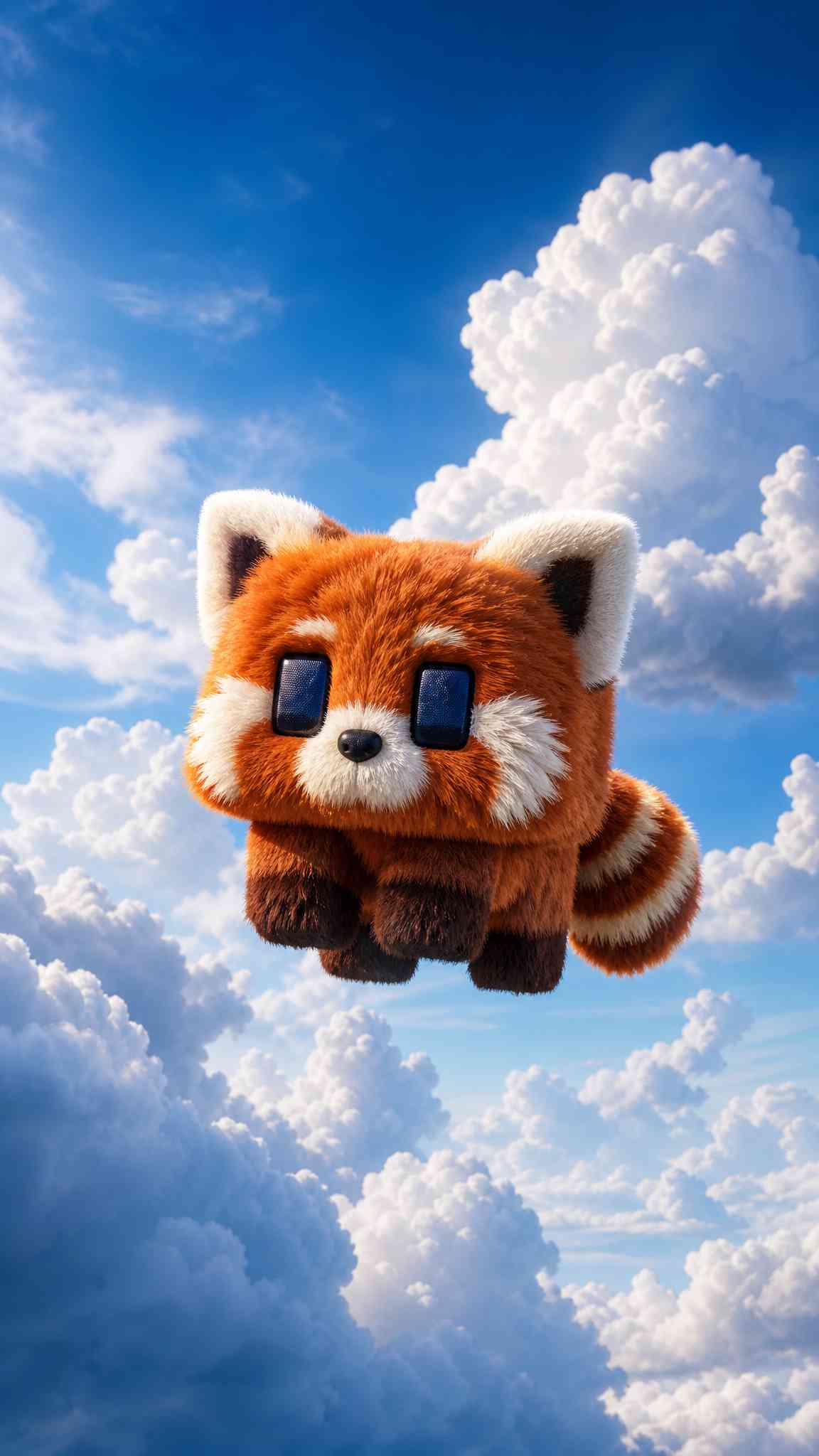 Cute Minecraft Red Panda in Sky 4K Wallpaper