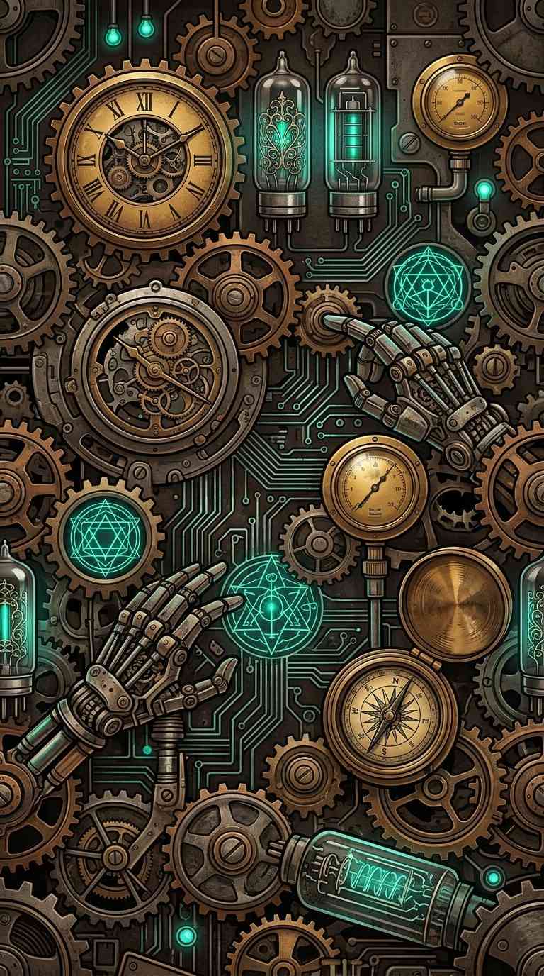 Steampunk Zahnräder Mechanische Hände - 4K Wallpaper
