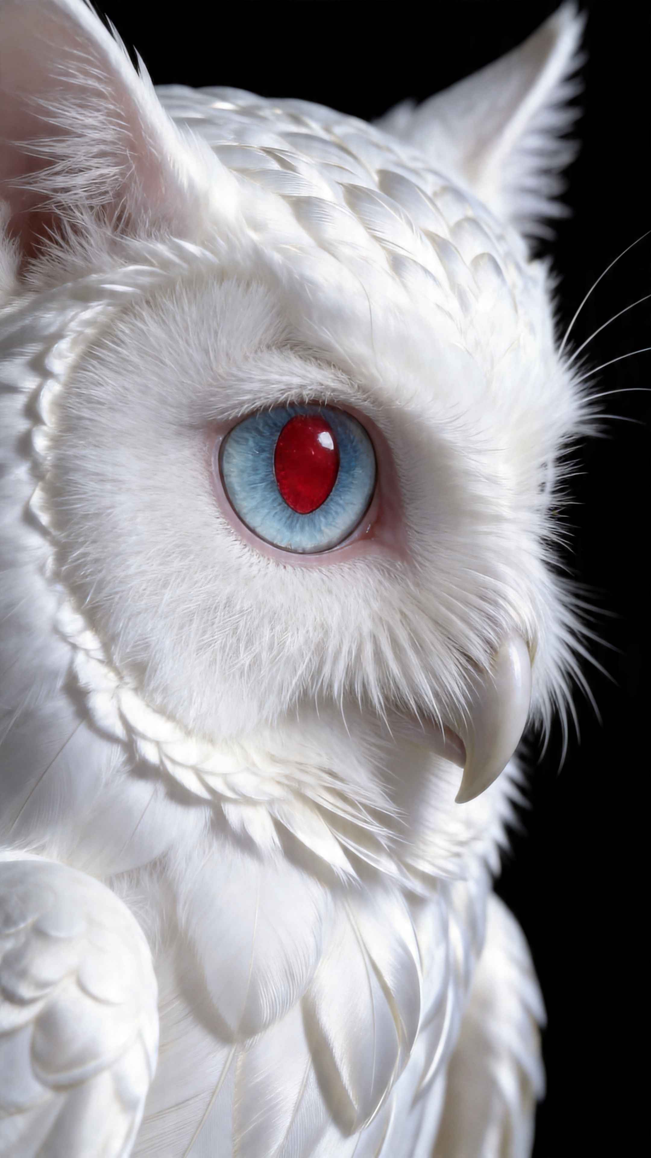 Majestic White Owl Macro - 4K Phone Background