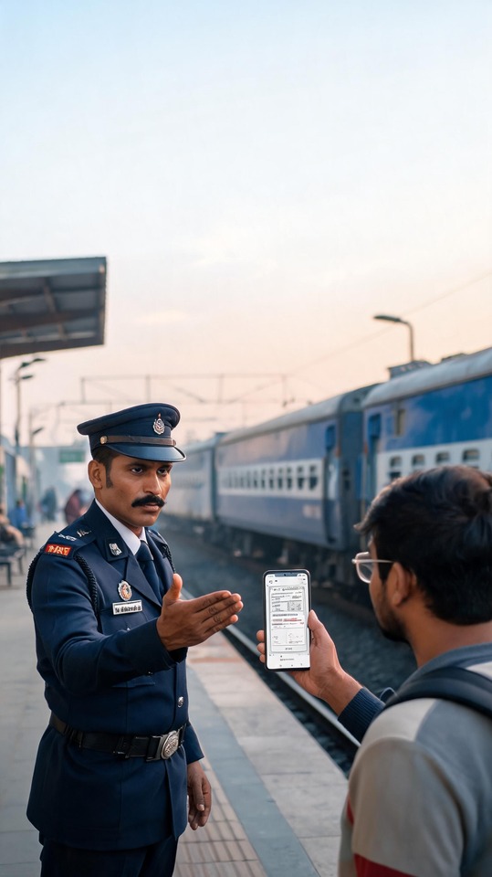 Indian Train Ticket ট ক ট TTE Scene - 4K Mobile Background