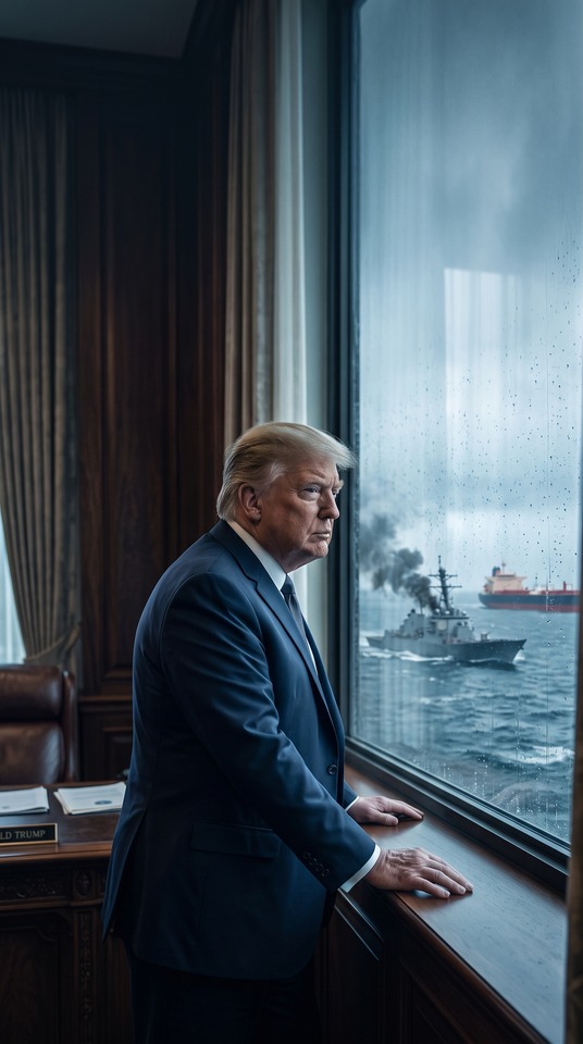 Donald Trump Cinematic Naval Scene - 4K Wallpapers