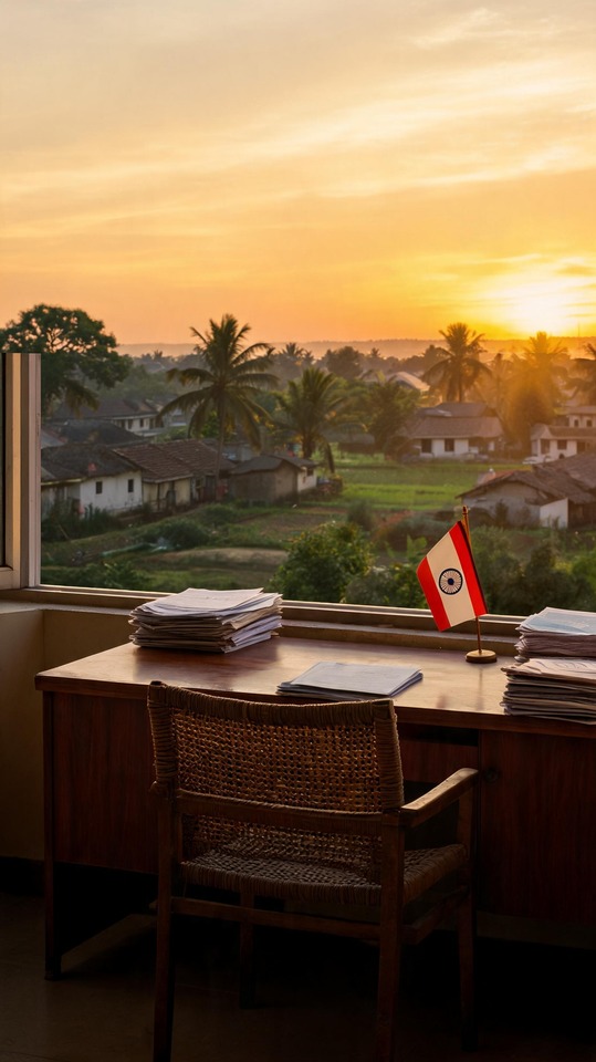 Indisches Büro am Abend - 4K Handy Wallpaper