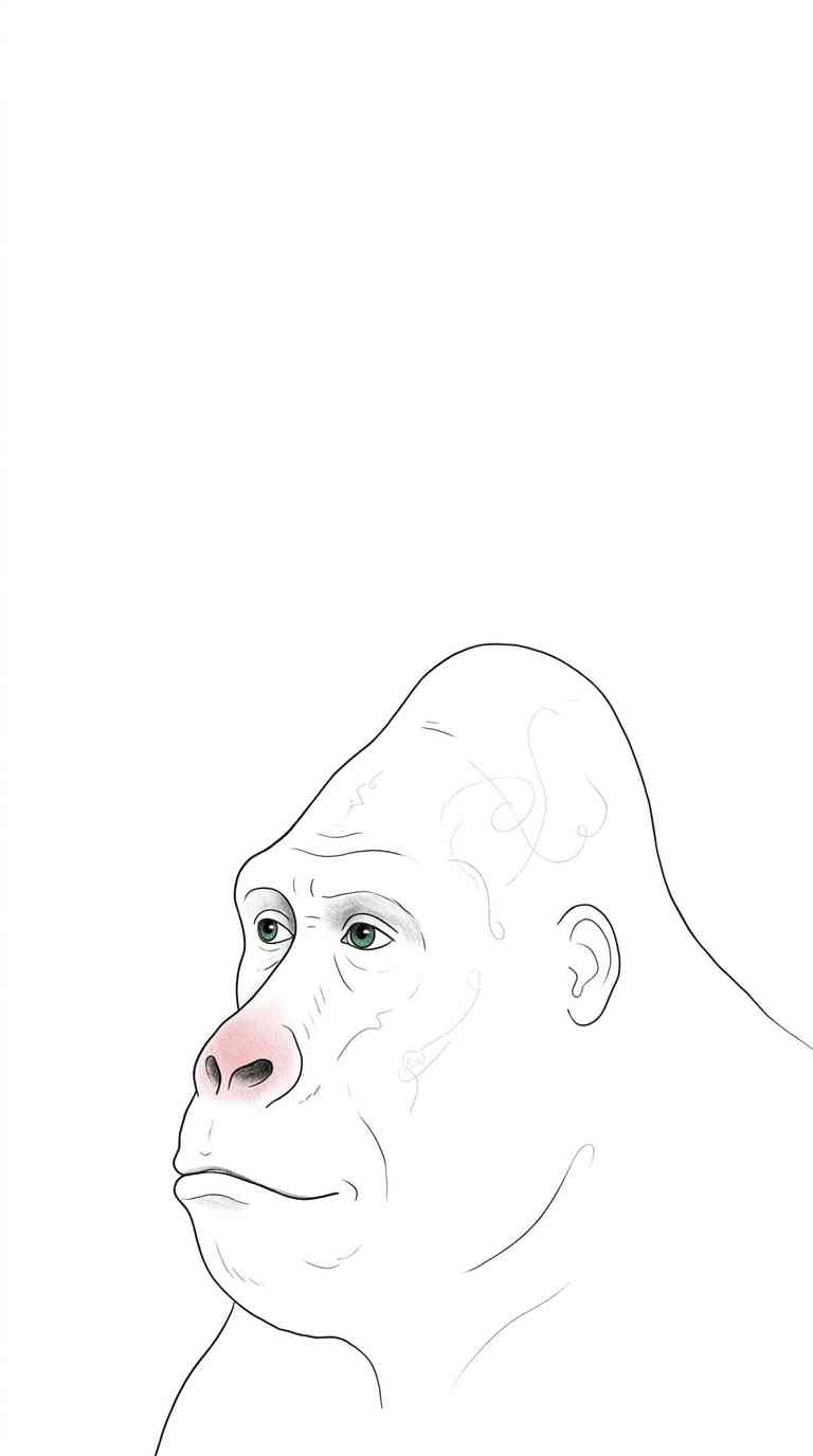 Minimalist Gorilla Sketch - 4K Wallpapers