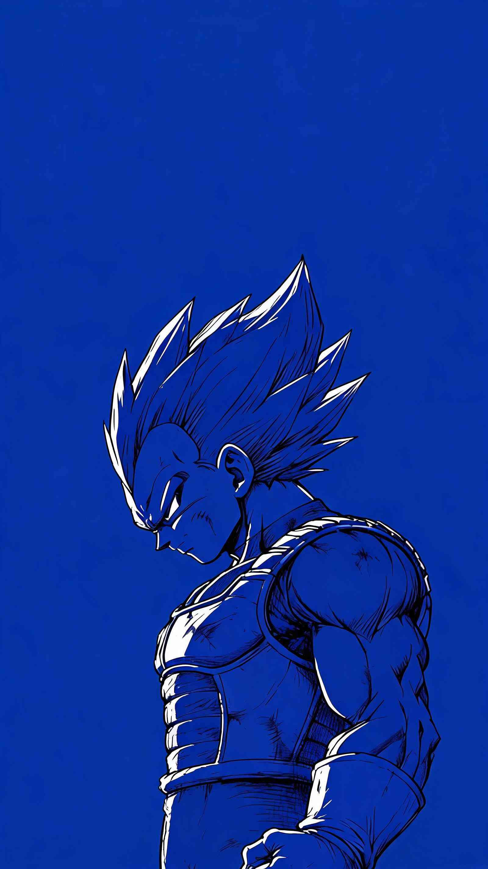 Vegeta Blau Monochrom Dragon Ball 4K