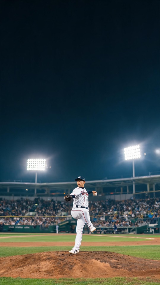 Profi-Baseball Pitcher in Aktion - 4K Wallpaper