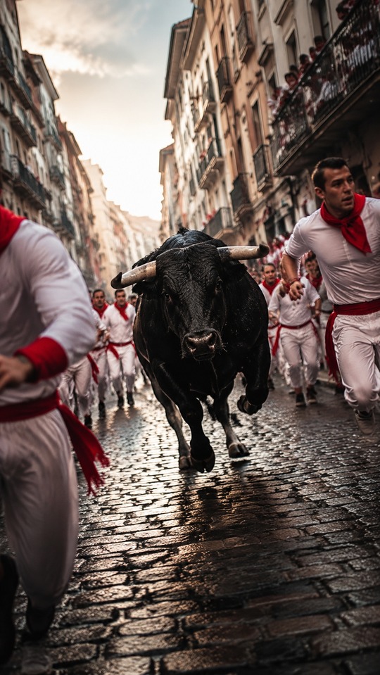 San Fermin Last Bull Run - 4K Wallpaper