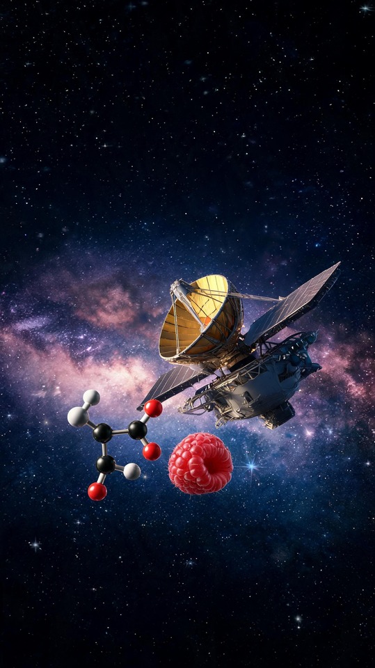 Interstellar Space Discovery: Raspberry Sugar Molecule - 4K Wallpaper
