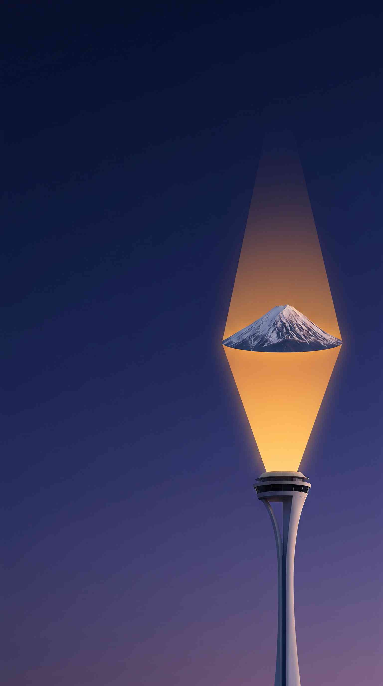 Mount Fuji Surreal Tower - 4K Wallpaper