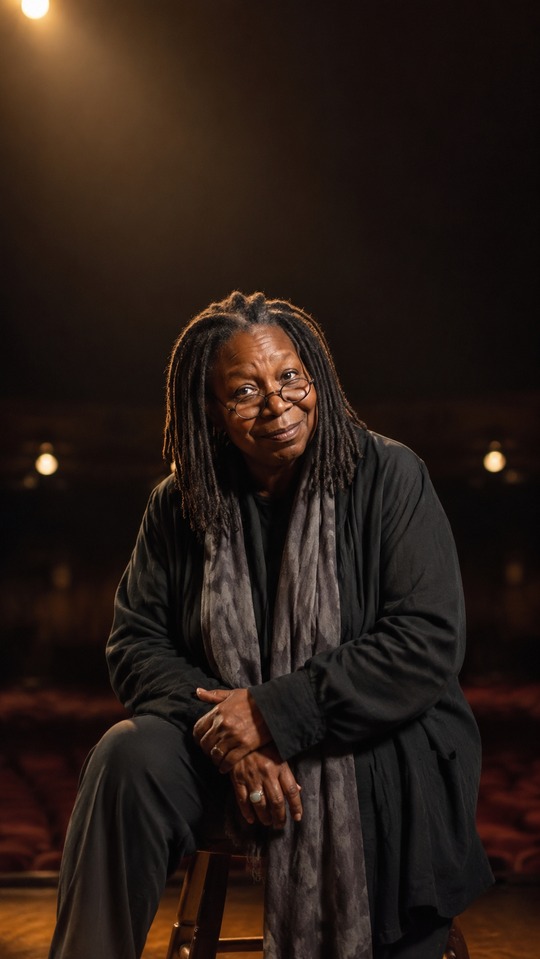 Whoopi Goldberg Retrato Cinematográfico - Fondo 4K