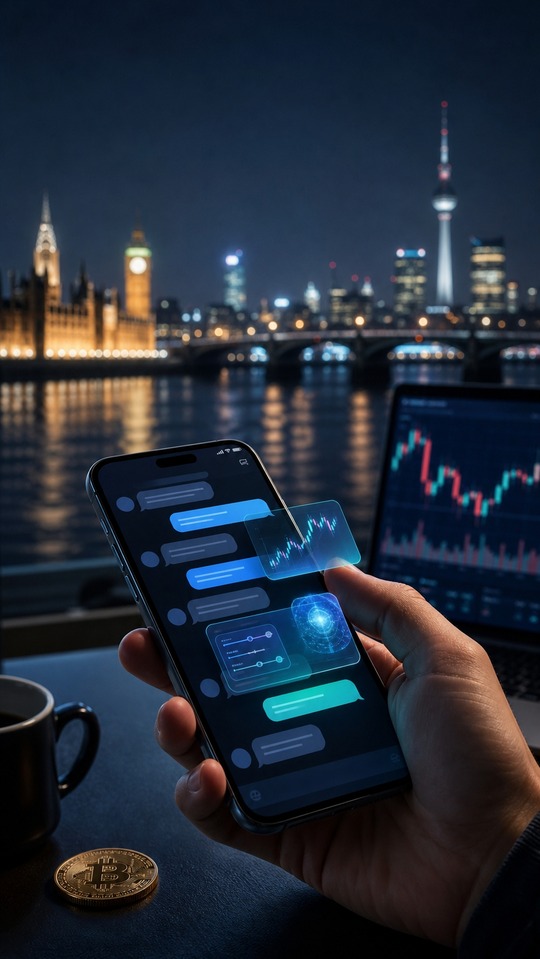 Telegram AI Crypto Trading - 4K Phone Background