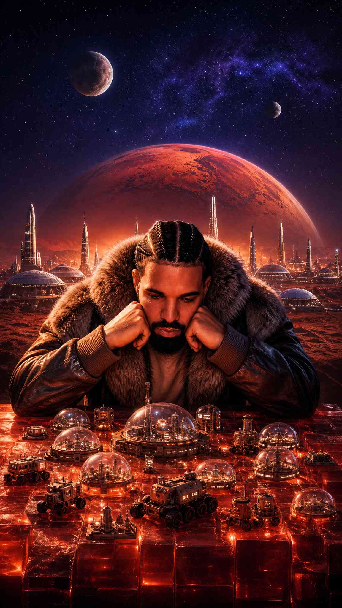 Drake Futuristic Mars Base - 4K Wallpaper
