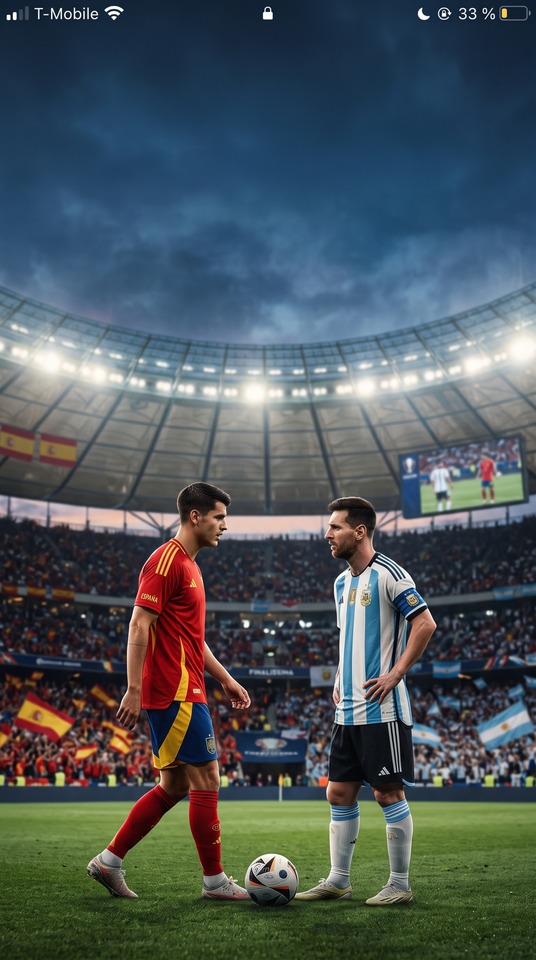 スペイン対アルゼンチン サッカー決勝 - 4K壁紙