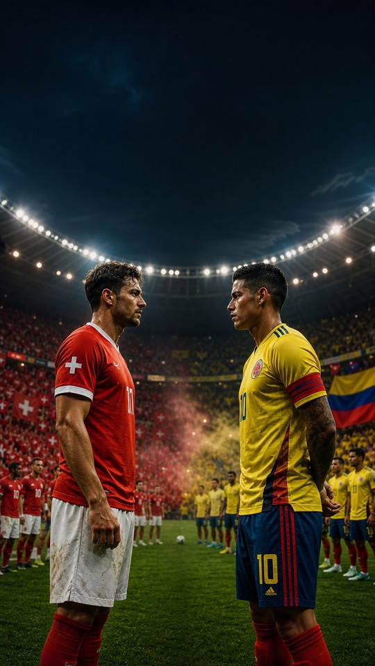 Switzerland vs Colombia World Cup Face-off - 4K Wallpaper