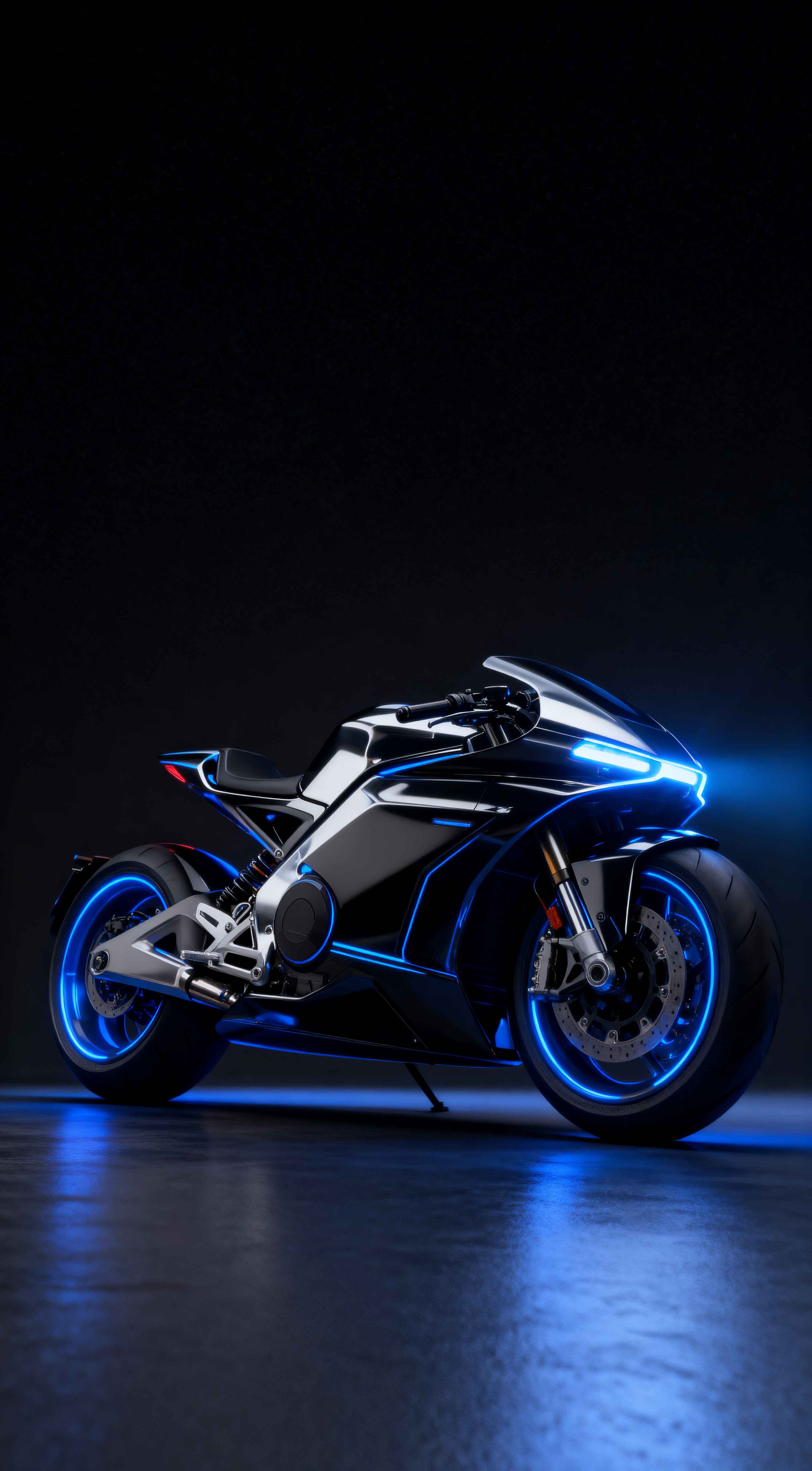 Neon Motorrad - 4K Handy Wallpaper